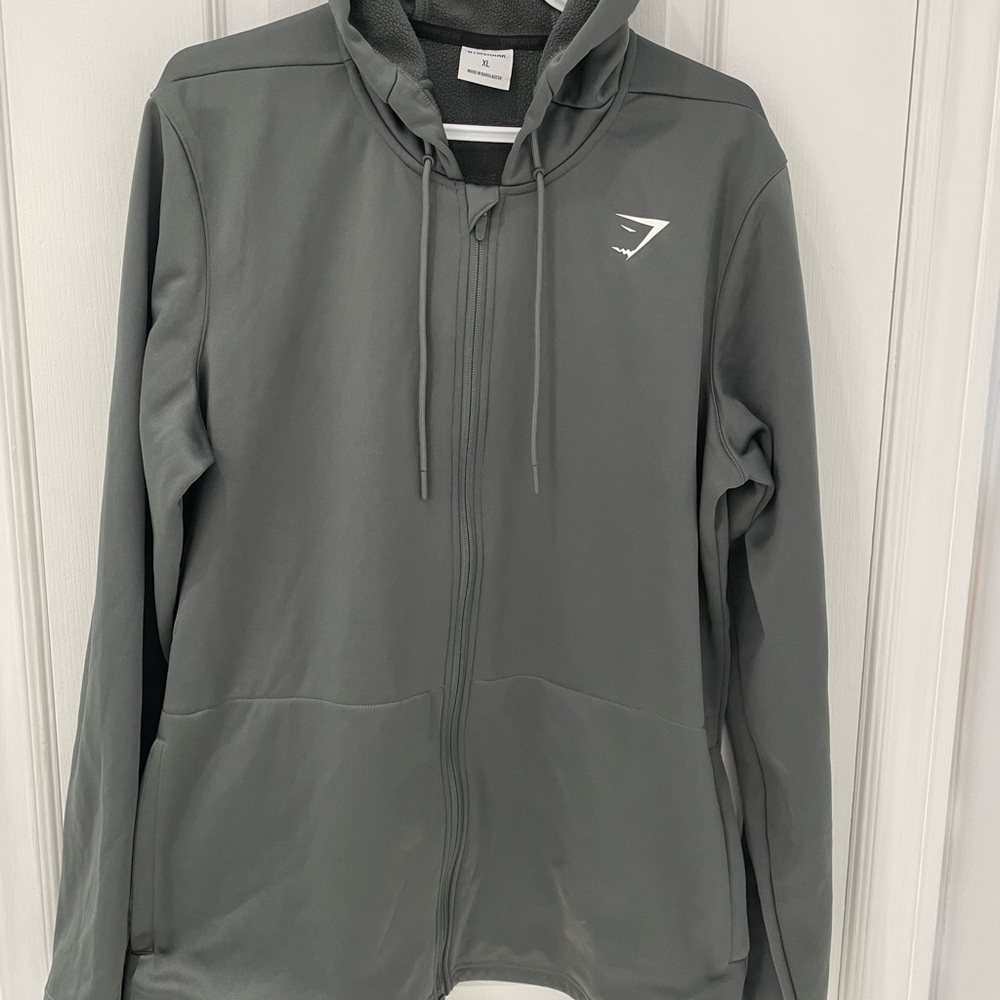 Sleek Gray Full-Zip Hoodie